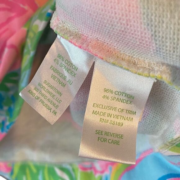 Lilly Pulitzer XXS Pink Skipper Palm Beach Kangaroo Pocket Pullover Jacket - Picture 7 of 7